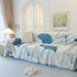 Cozy Couch Throw Blanket with Tassels, Jacquard Leaf Pattern Furniture Protector