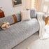 Quilted Velvet Sofa Cover, Thick Padded Couch Protector with Raised Geometric Texture