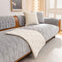 Quilted Velvet Sofa Cover, Thick Padded Couch Protector with Raised Geometric Texture
