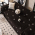Chenille Camellia Floral Sofa Throw Cover Couch Blanket with Striped Jacquard