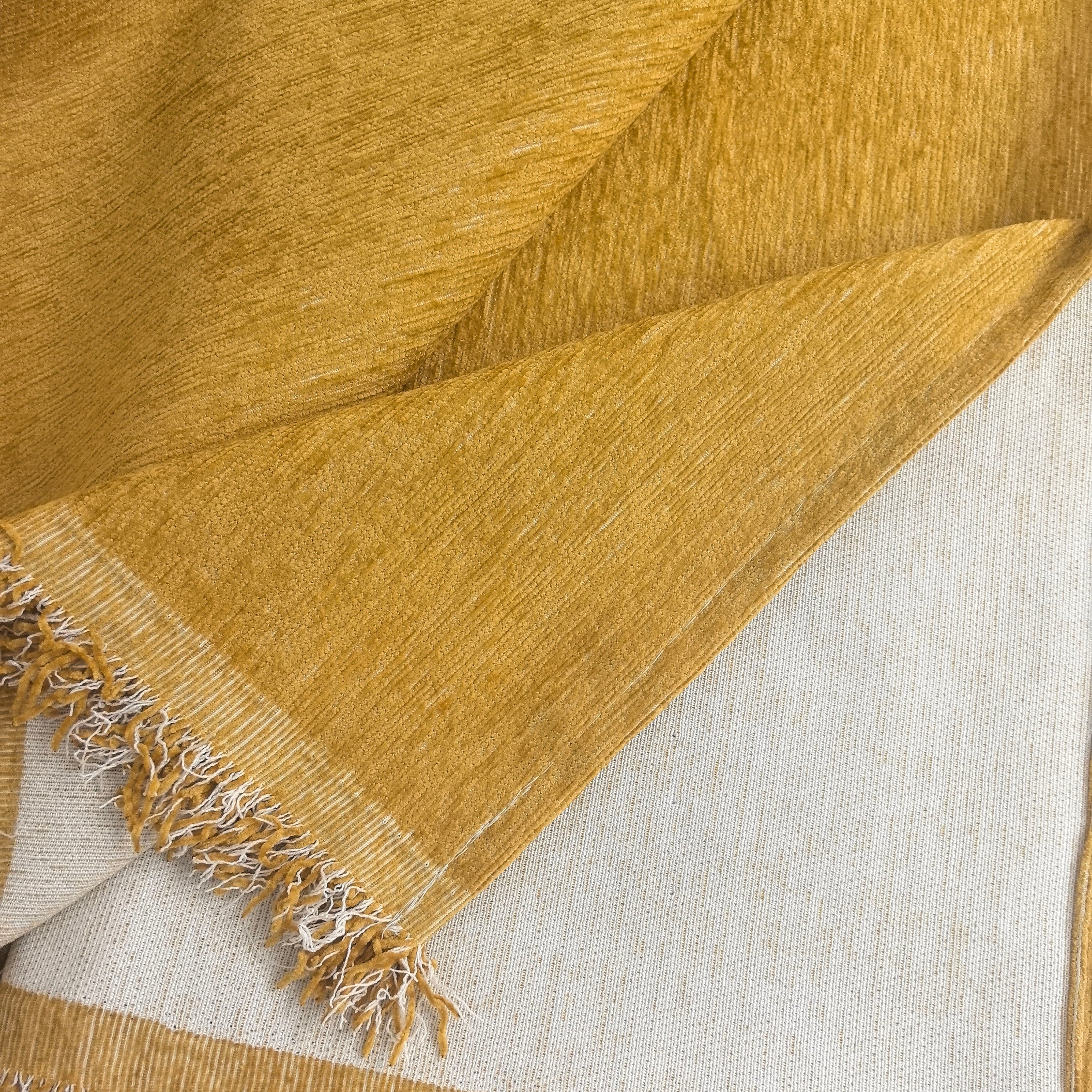 Solid Color Chenille Sofa Throw Blanket, Modern Decor Soft Couch Cover with Fringes