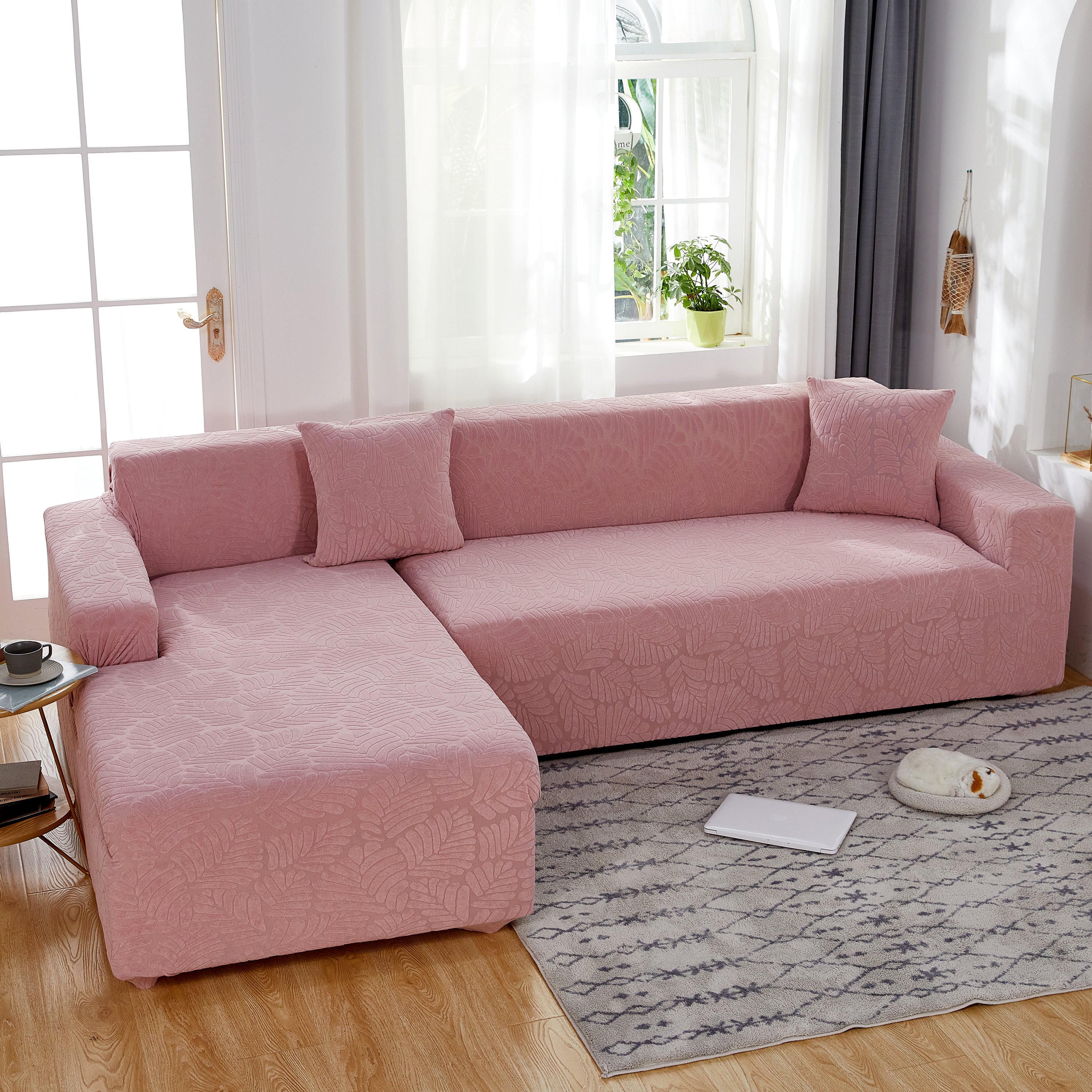 Stretch Couch Covers for 1/2/3/4/5 Seater L Shape Sofa Slipcovers with Elastic Bottom for Kids