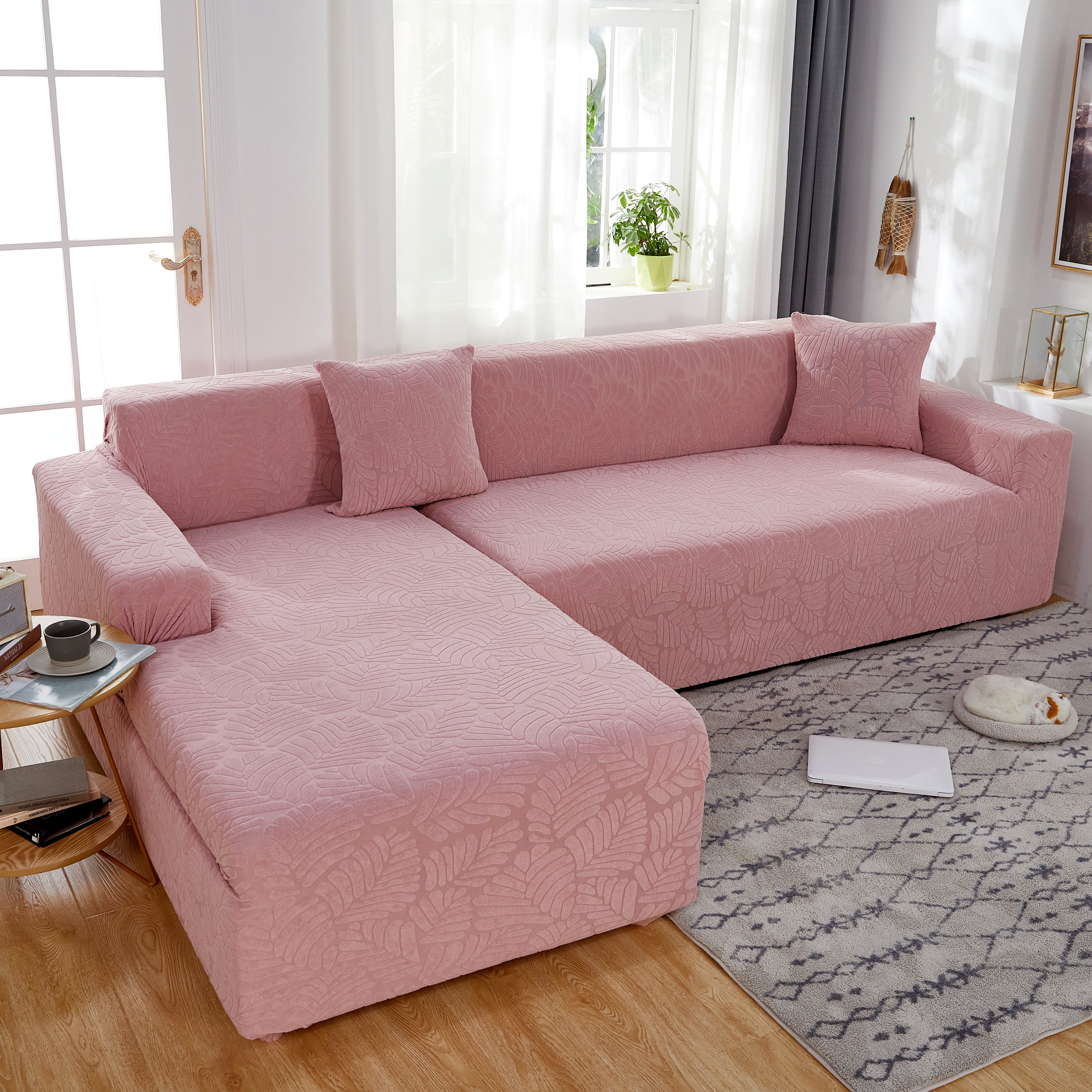 Stretch Couch Covers for 1/2/3/4/5 Seater L Shape Sofa Slipcovers with Elastic Bottom for Kids