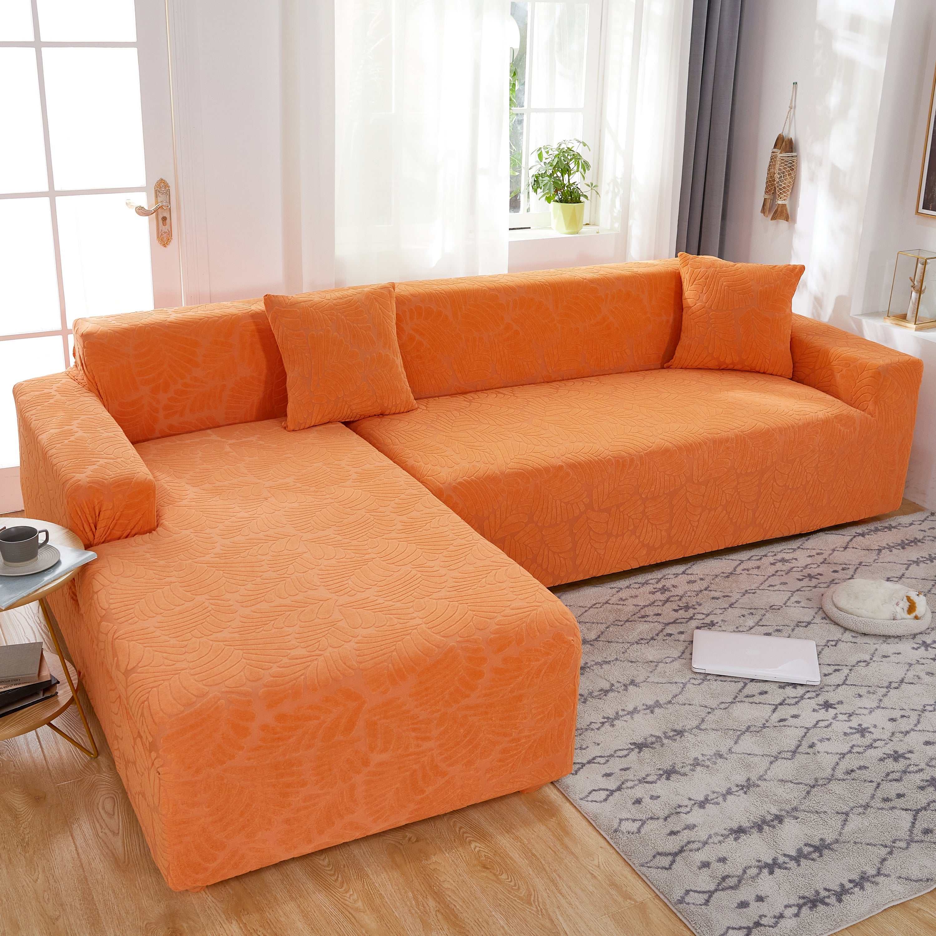 Stretch Couch Covers for 1/2/3/4/5 Seater L Shape Sofa Slipcovers with Elastic Bottom for Kids