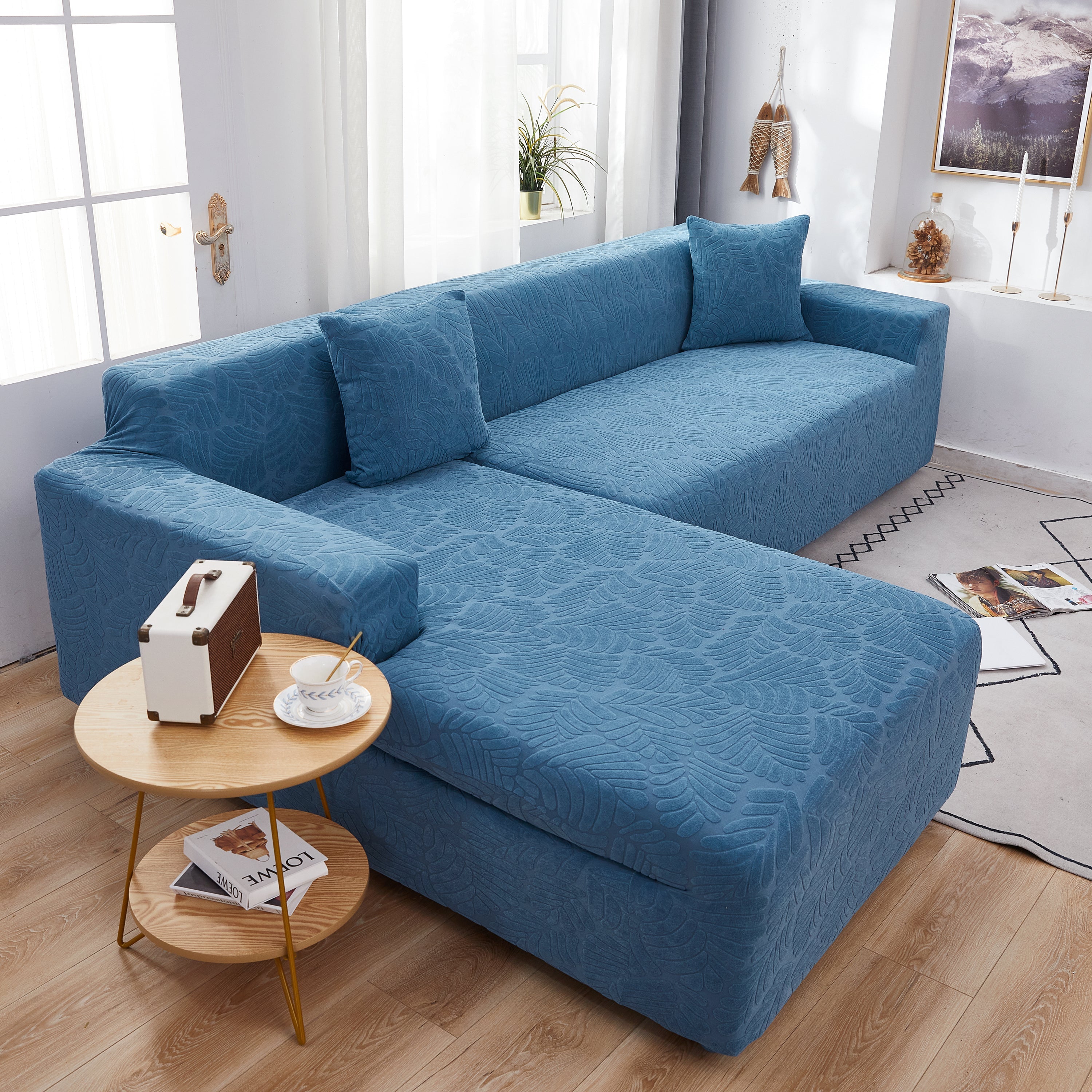 Stretch Couch Covers for 1/2/3/4/5 Seater L Shape Sofa Slipcovers with Elastic Bottom for Kids
