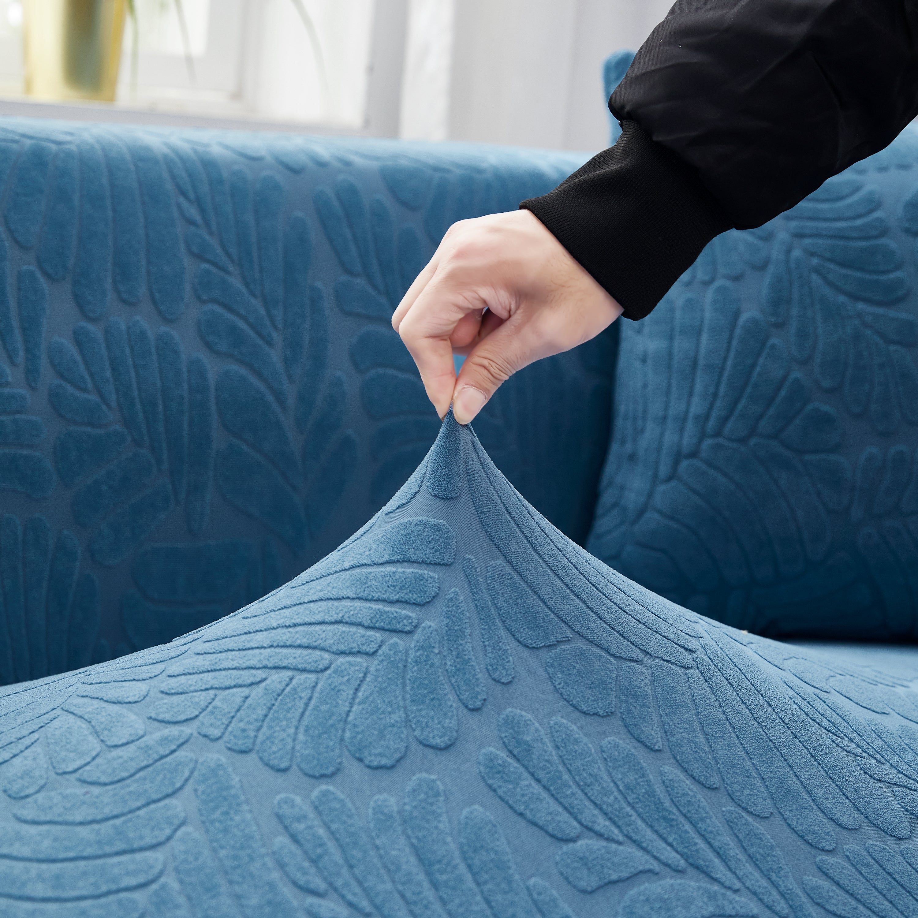 Stretch Couch Covers for 1/2/3/4/5 Seater L Shape Sofa Slipcovers with Elastic Bottom for Kids