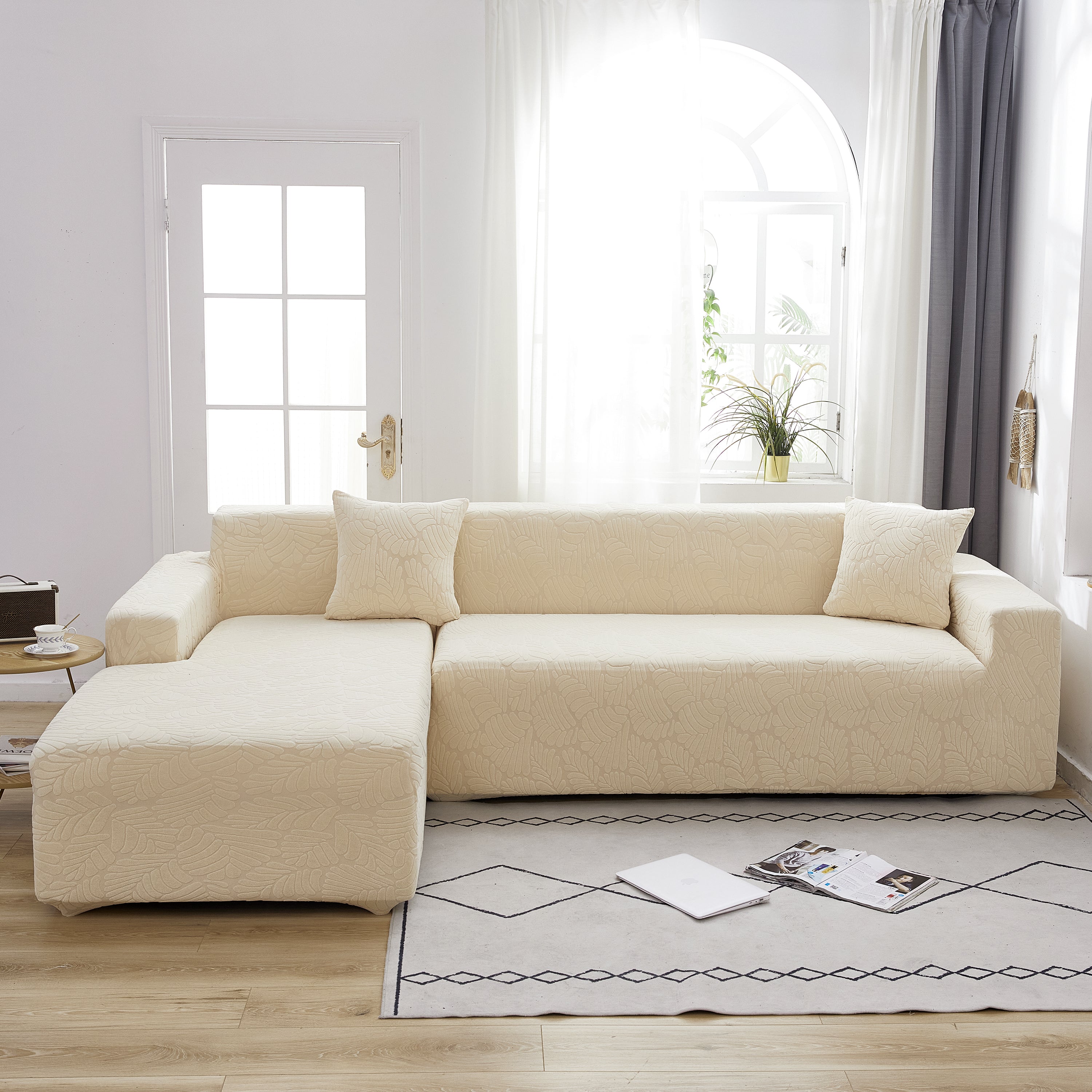 Stretch Couch Covers for 1/2/3/4/5 Seater L Shape Sofa Slipcovers with Elastic Bottom for Kids