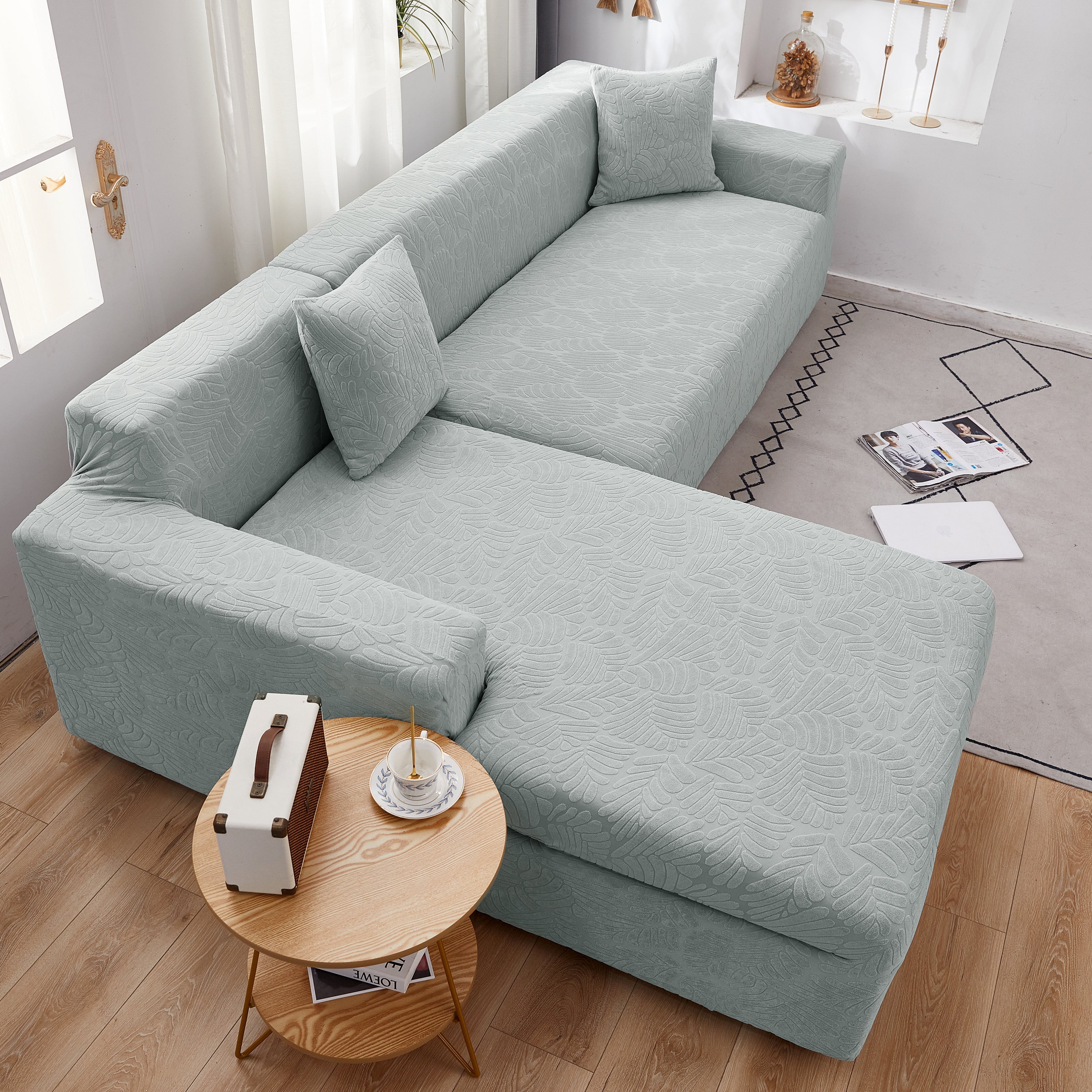 Stretch Couch Covers for 1/2/3/4/5 Seater L Shape Sofa Slipcovers with Elastic Bottom for Kids