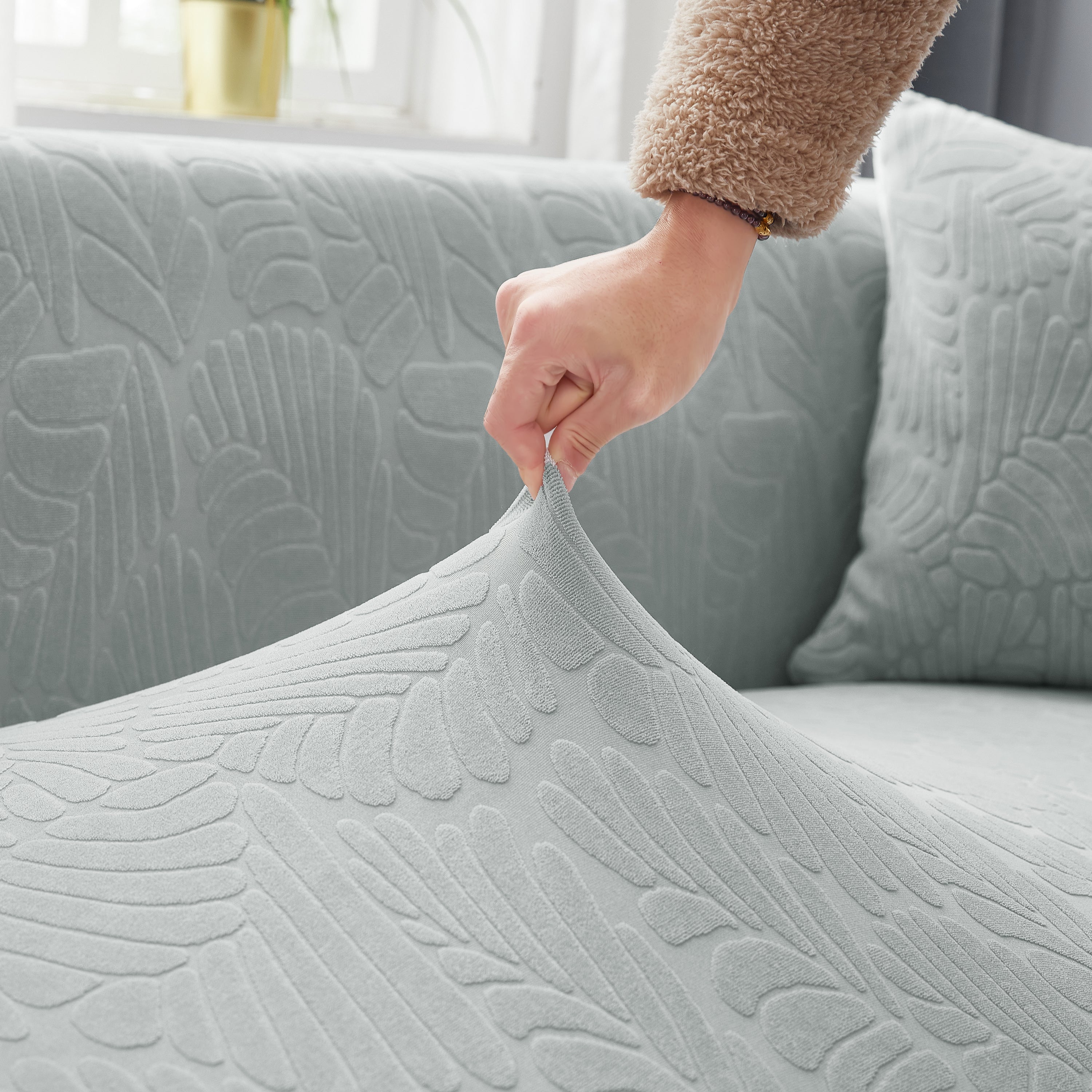 Stretch Couch Covers for 1/2/3/4/5 Seater L Shape Sofa Slipcovers with Elastic Bottom for Kids
