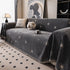 Chenille Camellia Floral Sofa Throw Cover Couch Blanket with Striped Jacquard