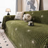 Chenille Camellia Floral Sofa Throw Cover Couch Blanket with Striped Jacquard