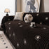 Chenille Camellia Floral Sofa Throw Cover Couch Blanket with Striped Jacquard