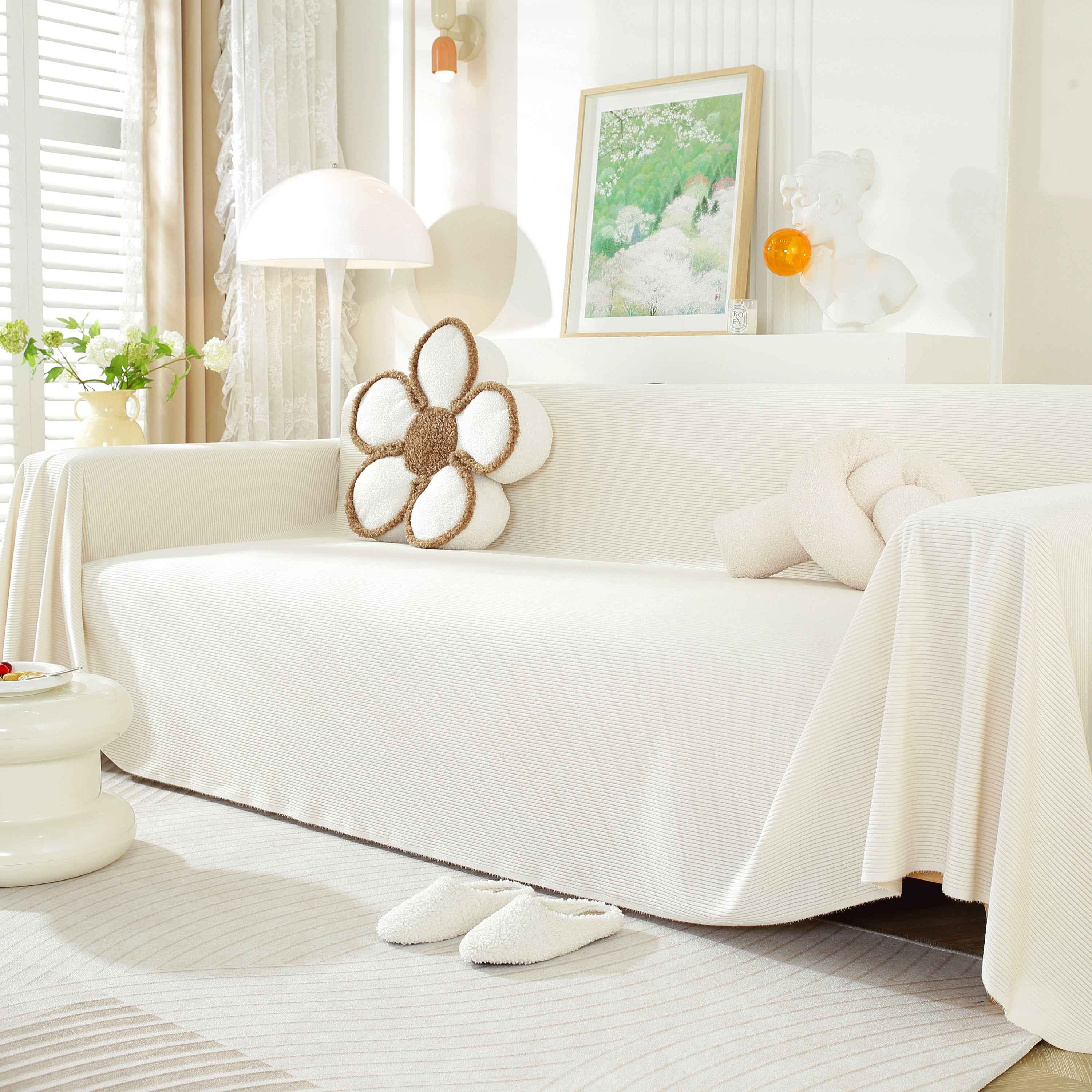 Soft Plush Warm Couch Cover Blanket for Sofa, Waterproof and Machine Washable Couch Throw Cover