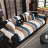 Striped Colorblock Non-Slip Sectional Couch Covers, Chenille Sofa Protector Cover