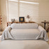 Natural Textured Linen Couch Cover, Breathable & Hypoallergenic Furniture Protector