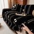 Chenille Jacquard Sofa Throw Cover with Tassel Soft Thick Couch Protector Blanket