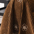 Chenille Camellia Floral Sofa Throw Cover Couch Blanket with Striped Jacquard