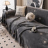 Chenille Camellia Floral Sofa Throw Cover Couch Blanket with Striped Jacquard