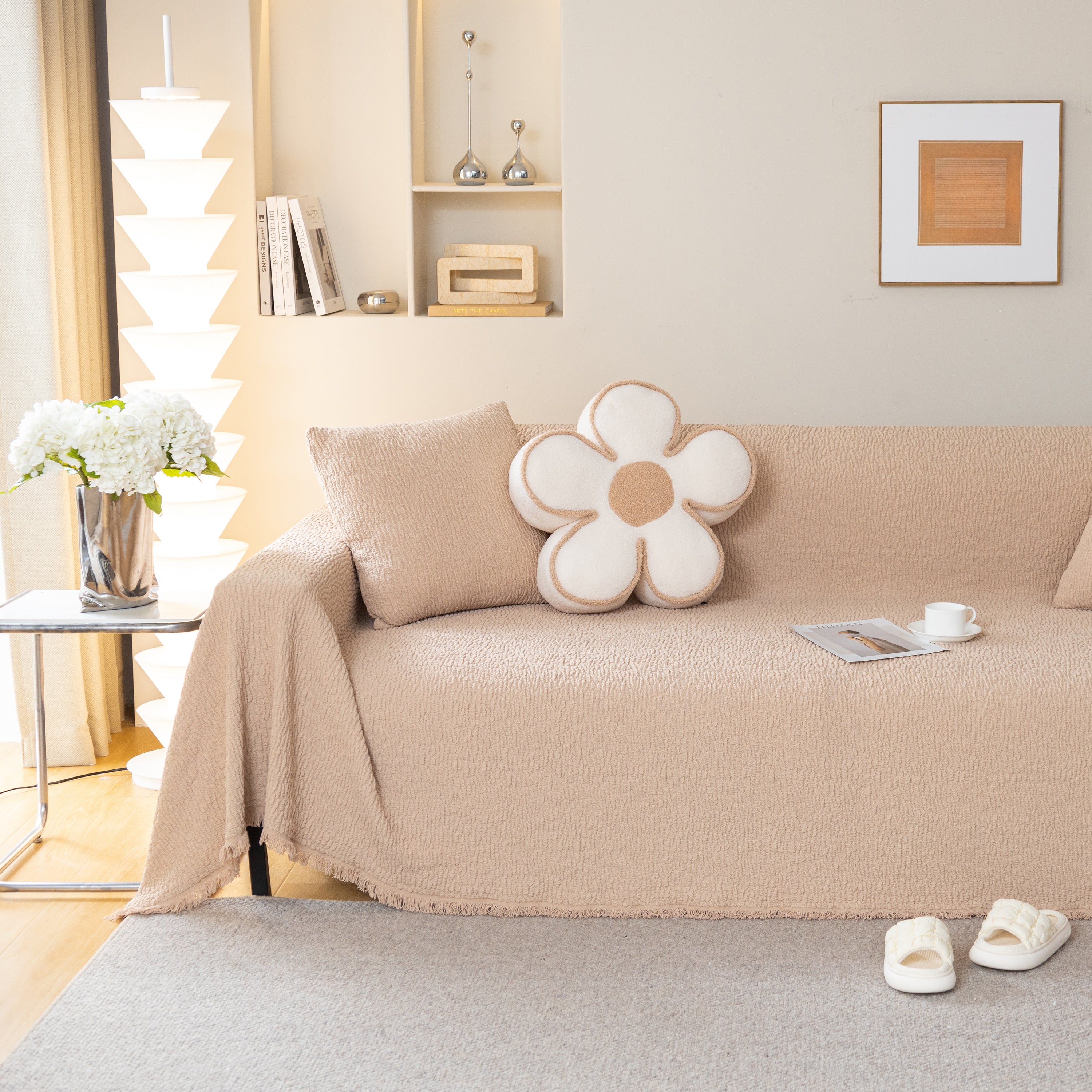Sofa Throw Covers L-Shape Sectional Couch Cover for Dogs Cats Furniture Protector
