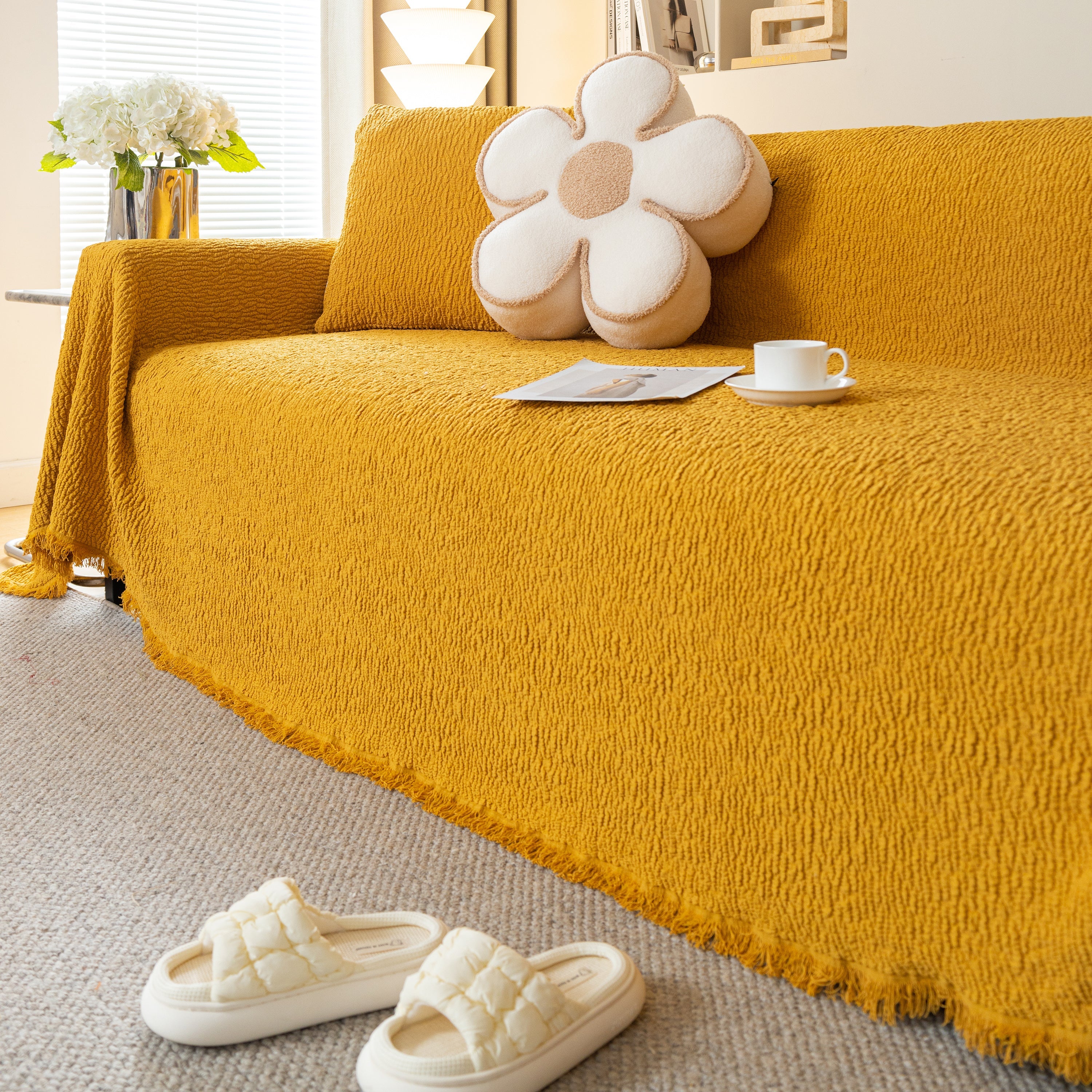Sofa Throw Covers L-Shape Sectional Couch Cover for Dogs Cats Furniture Protector