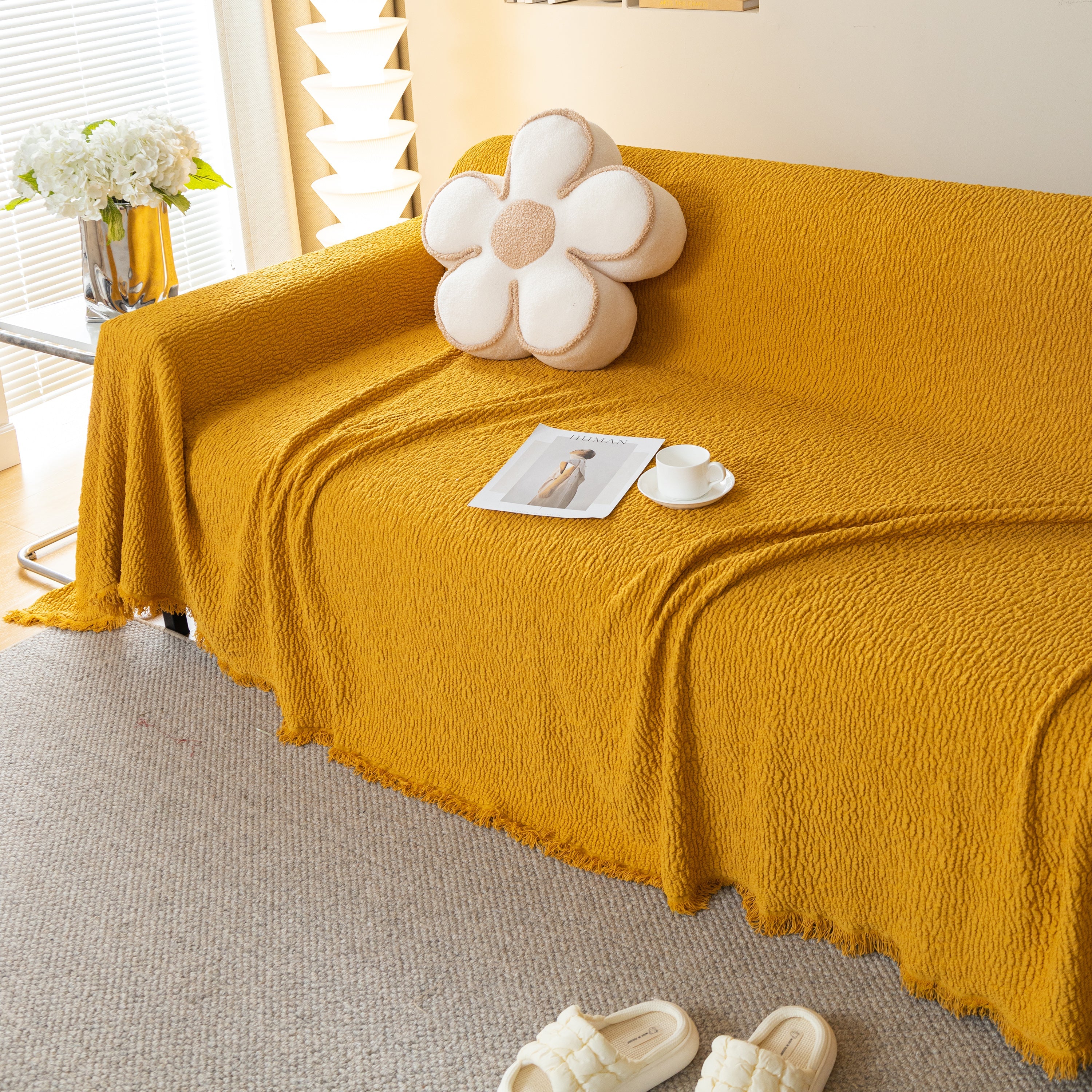 Sofa Throw Covers L-Shape Sectional Couch Cover for Dogs Cats Furniture Protector