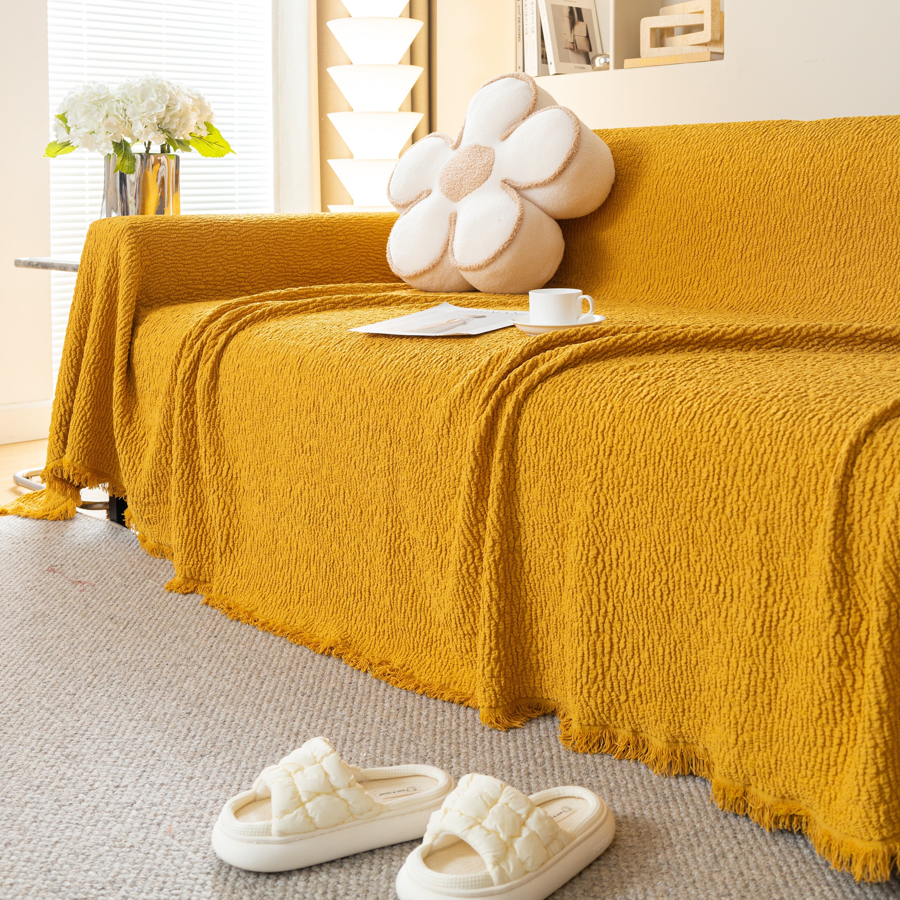 Sofa Throw Covers L-Shape Sectional Couch Cover for Dogs Cats Furniture Protector