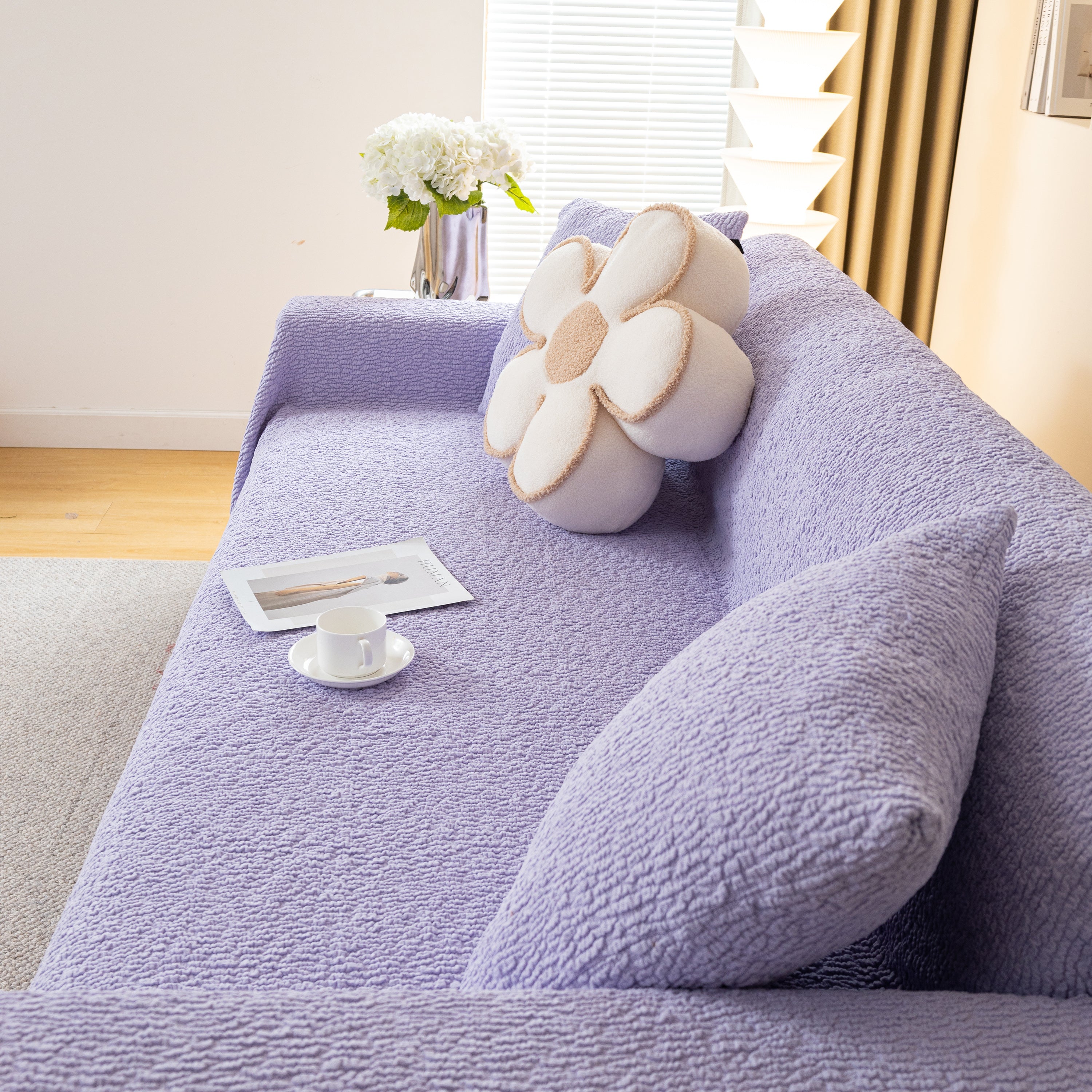 Sofa Throw Covers L-Shape Sectional Couch Cover for Dogs Cats Furniture Protector