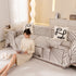 Modern Minimalist Chenille Line Pattern Sofa Cover, Dust and Scratch Resistant Throw Blankets for Couch