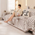 Modern Minimalist Chenille Line Pattern Sofa Cover, Dust and Scratch Resistant Throw Blankets for Couch