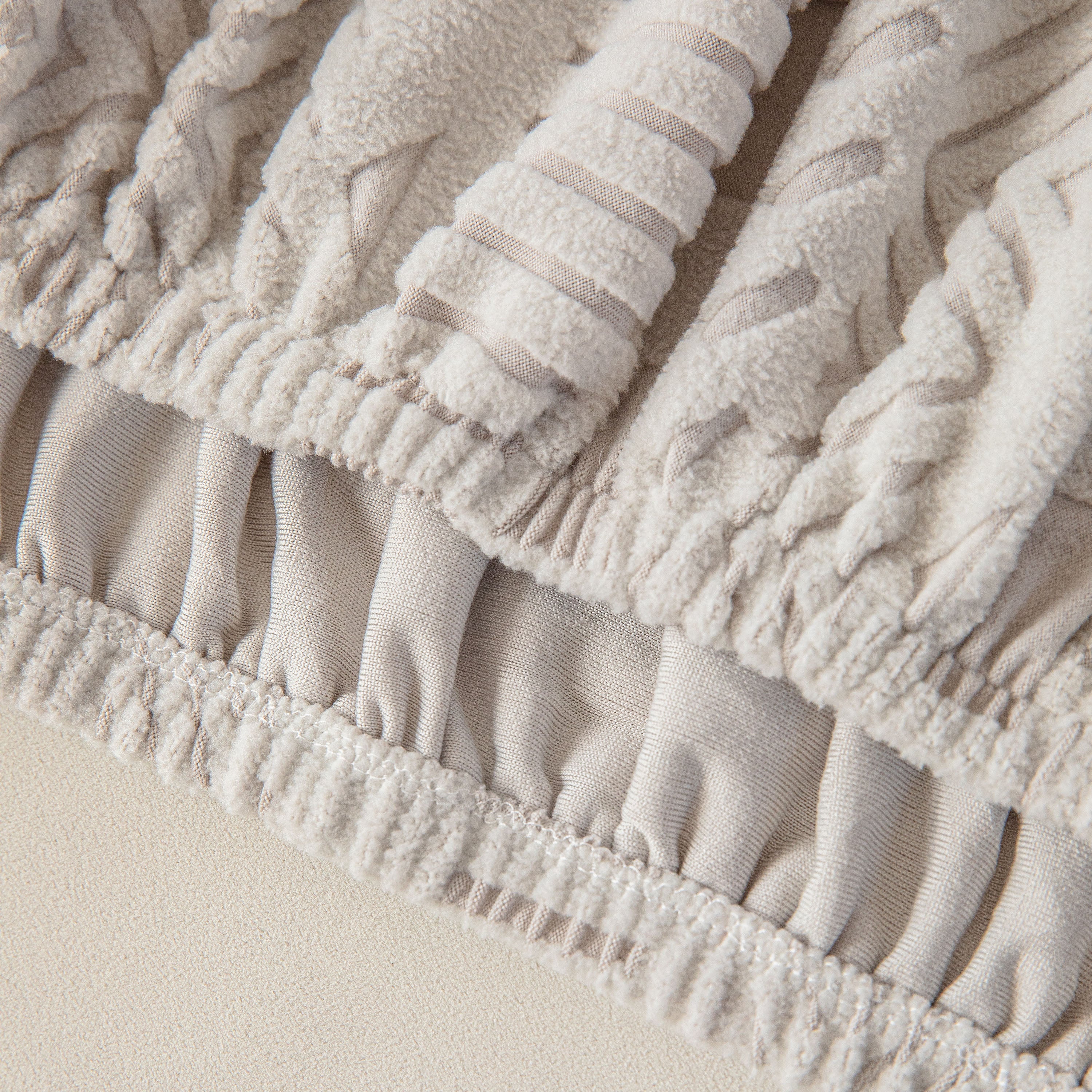 High Stretch Embossed Geometric Slipcover for Couch, Cozy Plush Fleece Couch Cover