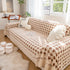 Jacquard Plush Houndstooth Sofa Throw Cover, Cover Throws for Sofas, Stylish Living Room Throws