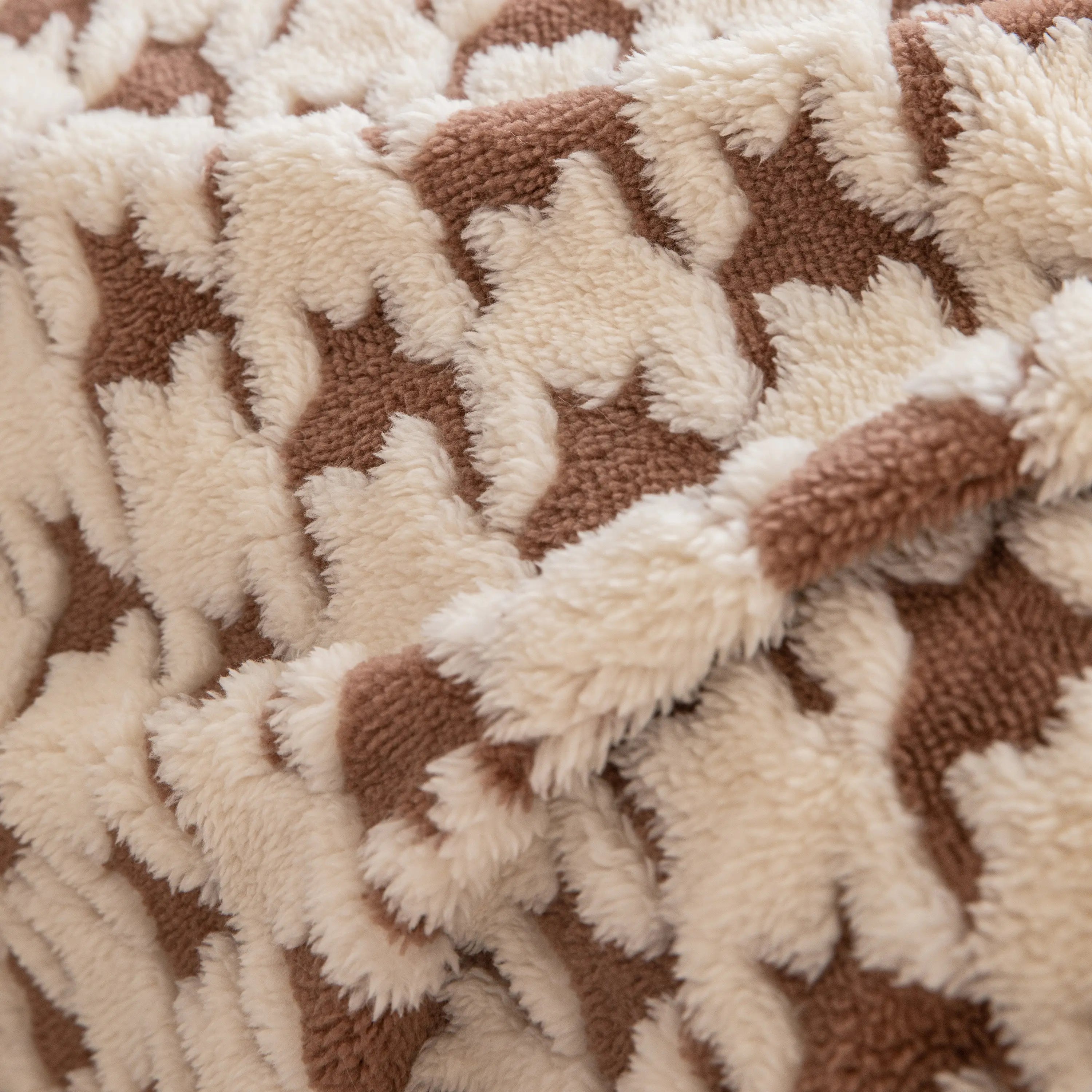 Jacquard Plush Houndstooth Sofa Throw Cover, Cover Throws for Sofas, Stylish Living Room Throws