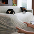 High Stretch Couch Slipcover with Abstract Stripe, Washable Non-Slip Cover for Dogs