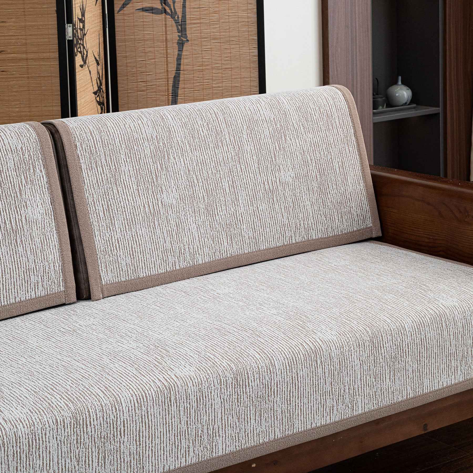 Textured Striped Sofa Cover, Non-Slip Couch Protector for Pets, Kids & Daily Use