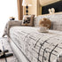 Modern Couch Protector Blanket Woven Chenille Sofa Cover Throw with Artistic Grid