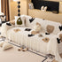 Retro Floral Sofa Cover with Sheer Ruffle Skirt, Decorative Sofa Protector Cover