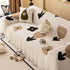 Retro Floral Sofa Cover with Sheer Ruffle Skirt, Decorative Sofa Protector Cover