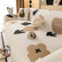 Retro Floral Sofa Cover with Sheer Ruffle Skirt, Decorative Sofa Protector Cover