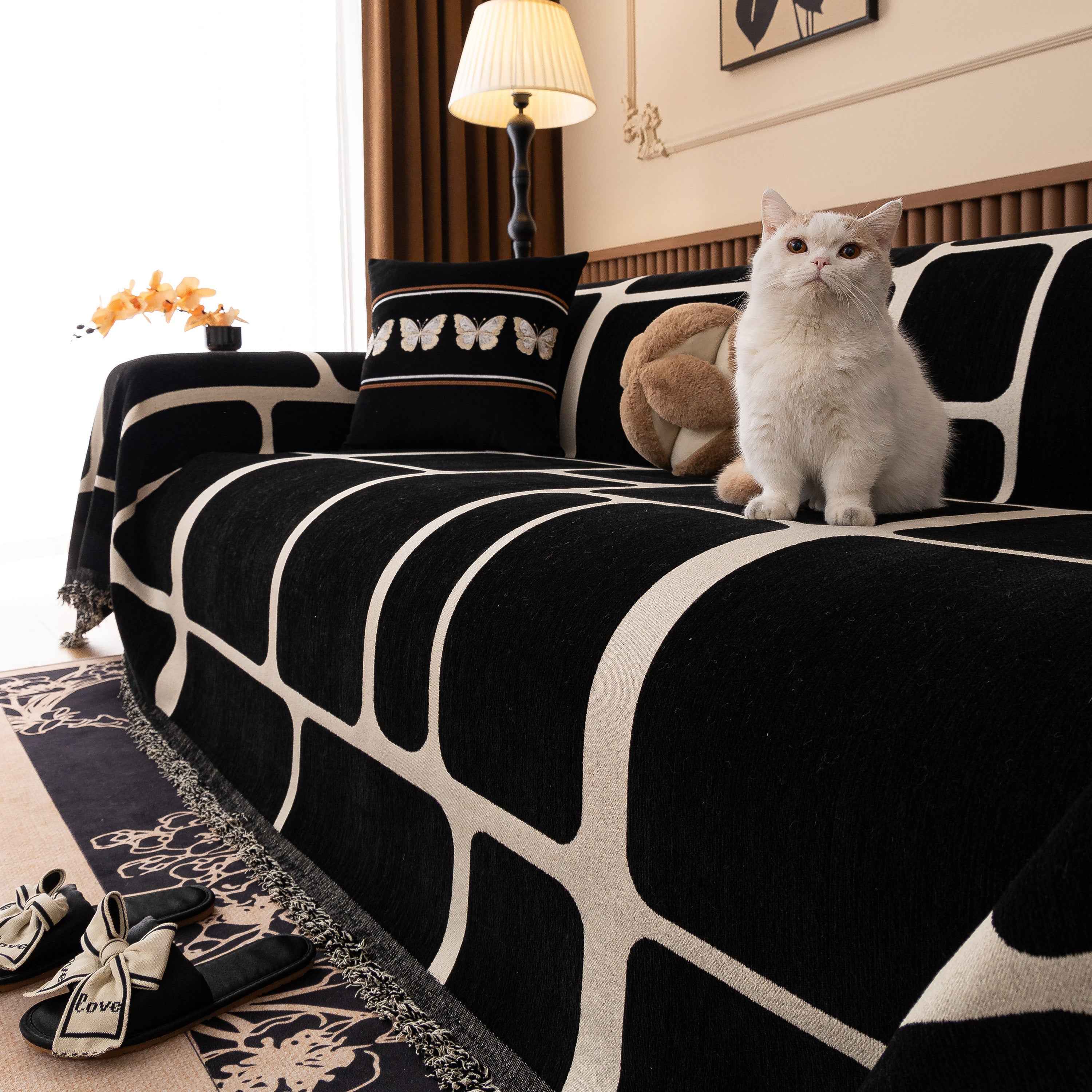 Modern Geometric Sofa Cover Decorative Couch Throw Blanket Furniture Protector