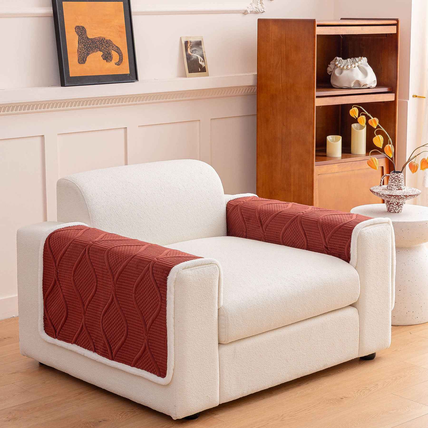 Thickened Crystal Velvet Sofa Cover, Non-Slip Quilted Couch Protector for Pets & Kids