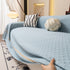 Jacquard Ice Silk Sofa Throw Cover with Gold Trim, Summer Cooling Couch Slipcover