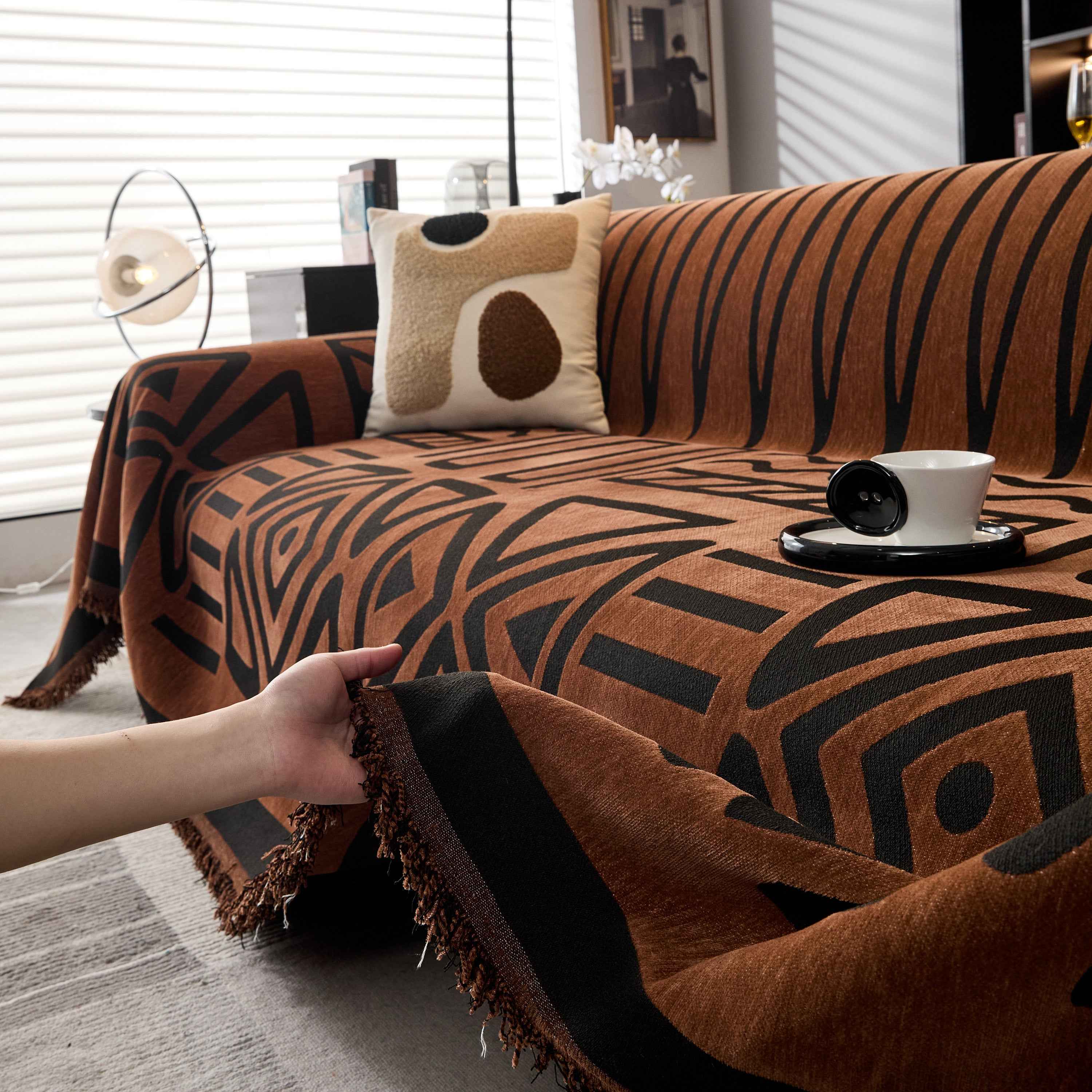 Boho Chenille Sofa Throw Covers Sectional Sofa Couch Cover Sofa Protector Covers