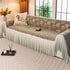 French Country Floral Sofa Cover with Ruffled Skirt, Farmhouse Decor for Living Room