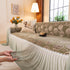 French Country Floral Sofa Cover with Ruffled Skirt, Farmhouse Decor for Living Room