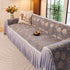 French Country Floral Sofa Cover with Ruffled Skirt, Farmhouse Decor for Living Room