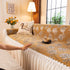 French Country Floral Sofa Cover with Ruffled Skirt, Farmhouse Decor for Living Room