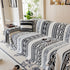 Bohemian Tufted Sofa Cover, Plush Fleece Throw Blanket with 3D Woven Aztec Stripes