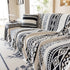 Bohemian Tufted Sofa Cover, Plush Fleece Throw Blanket with 3D Woven Aztec Stripes
