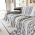 Bohemian Tufted Sofa Cover, Plush Fleece Throw Blanket with 3D Woven Aztec Stripes