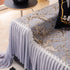 Elegant Botanical Sofa Cover with Pleated Tulle Skirt, Vintage Floral Couch Protector